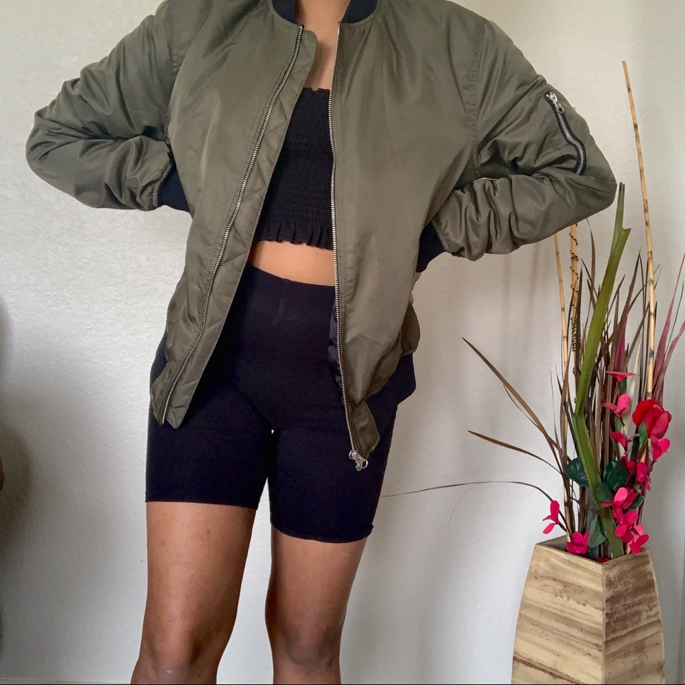 Olive Green Bomber Jacket